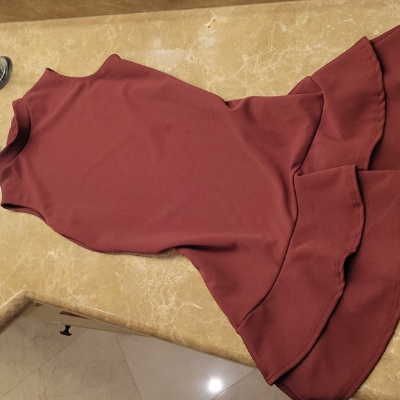 Boohoo cute deep burgandy mock turtleneck dress, Sz 6(XS) - Picture 15 of 16